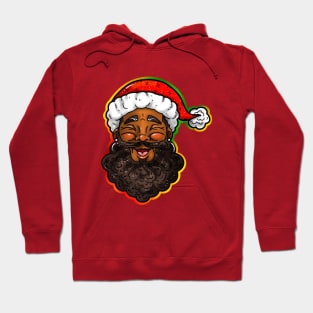 Smiling Black Santa Claus Hoodie